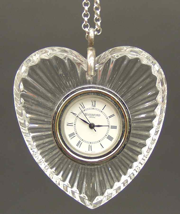 Waterford Jewelry Heart Clock Pendant - Boxed by Waterford Crystal-1