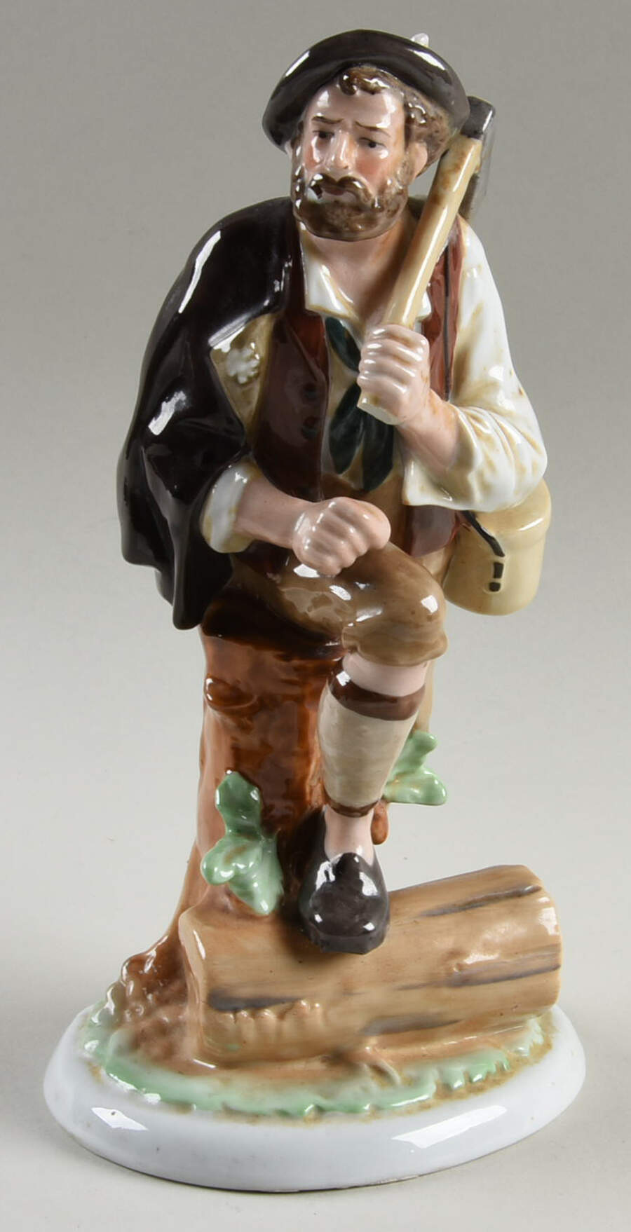 Wallendorf Figurines Man Smoking Cigar With Axe - No Box by Wallendorf Porcelain-1