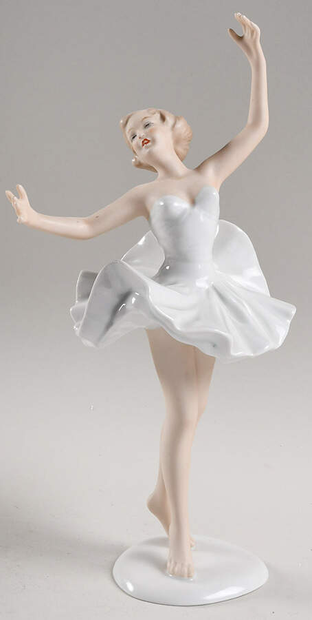 Wallendorf Figurines Dancer Twirling-Arms Up - No Box by Wallendorf Porcelain-1