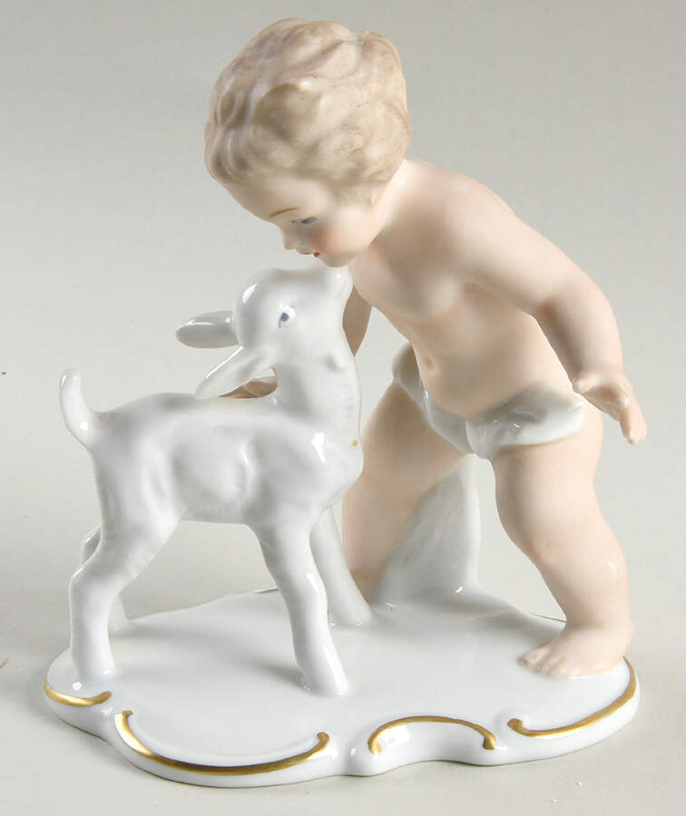 Wallendorf Figurines Boy With Goat - No Box by Wallendorf Porcelain-1