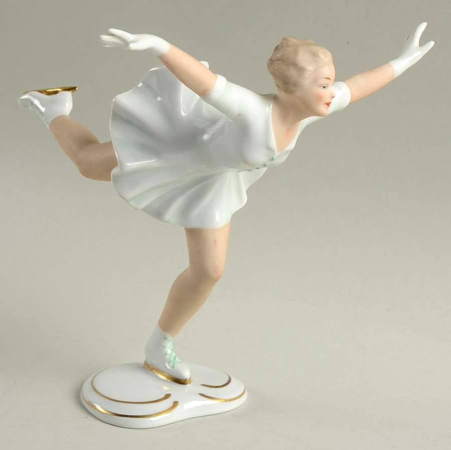 Wallendorf Figurines Ice Skater - No Box by Wallendorf Porcelain-1