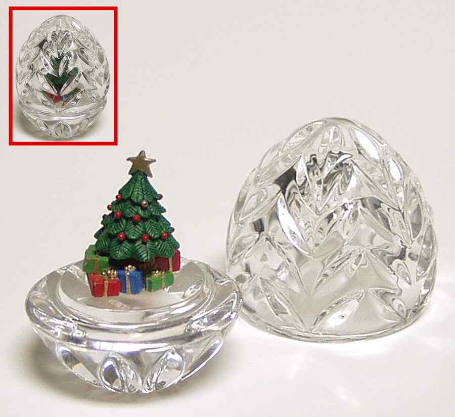 World Within Egg Box With Christmas Tree - Boxed by Waterford Crystal-1