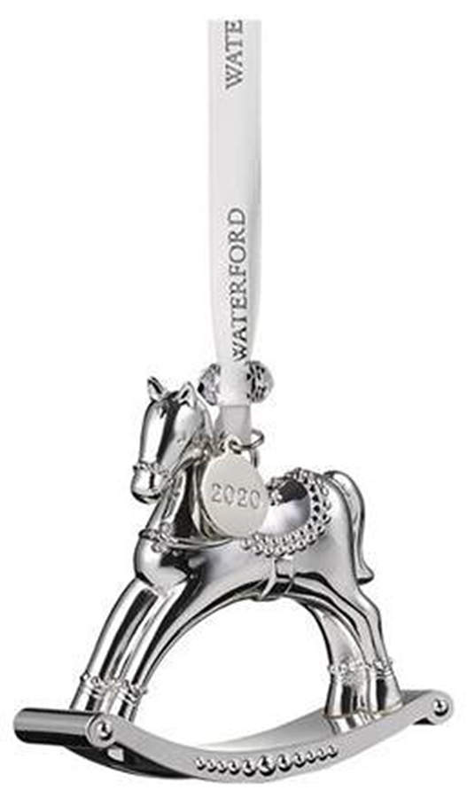 Silver Christmas Ornaments Rocking Horse - Boxed by Waterford-1