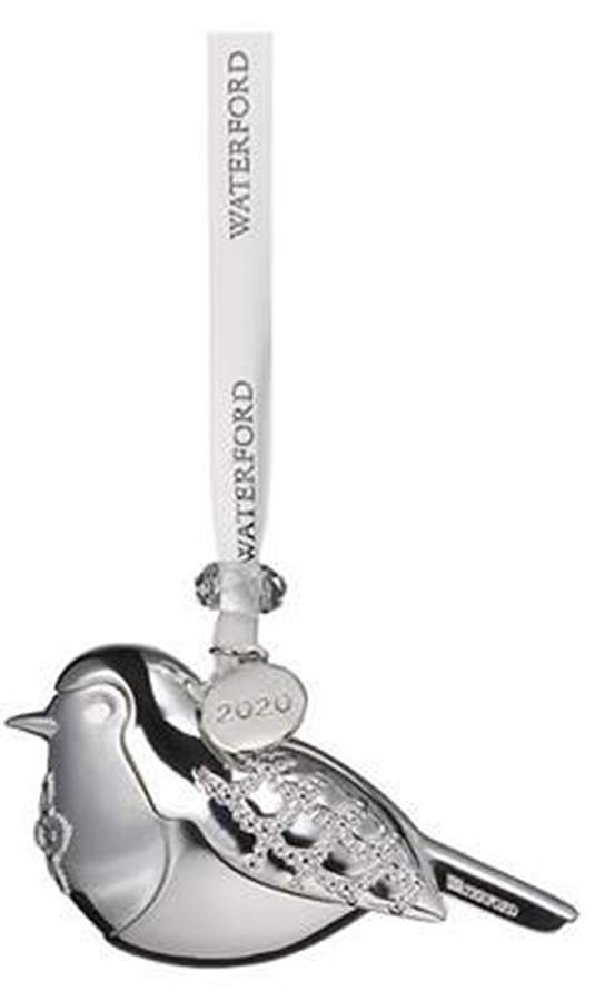 Silver Christmas Ornaments Robin - Boxed by Waterford-1
