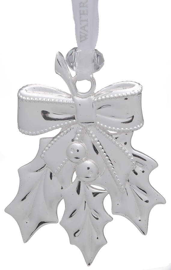 Silver Christmas Ornaments Holly - With Box by Waterford-1
