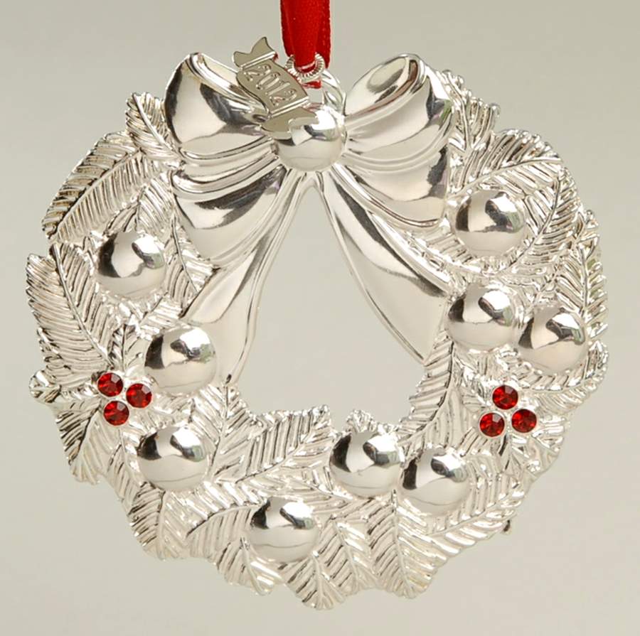 Silver Christmas Ornaments Wreath - No Box by Waterford-1