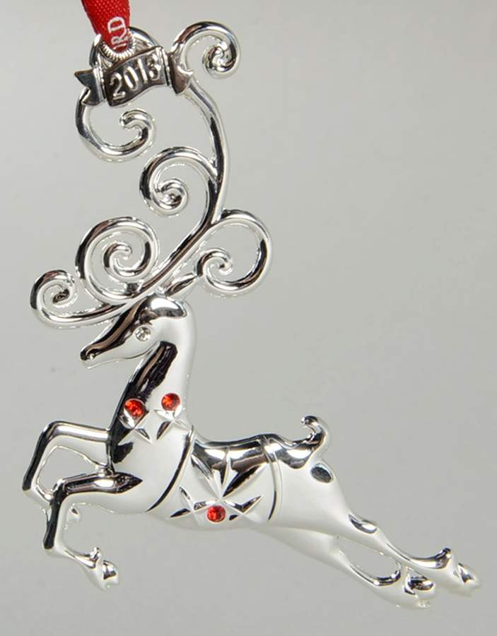 Silver Christmas Ornaments Reindeer - Boxed by Waterford-1