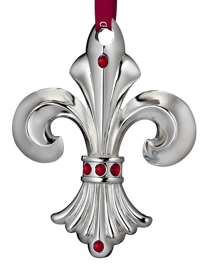 Silver Christmas Ornaments Fleur De Lis - Boxed by Waterford-1