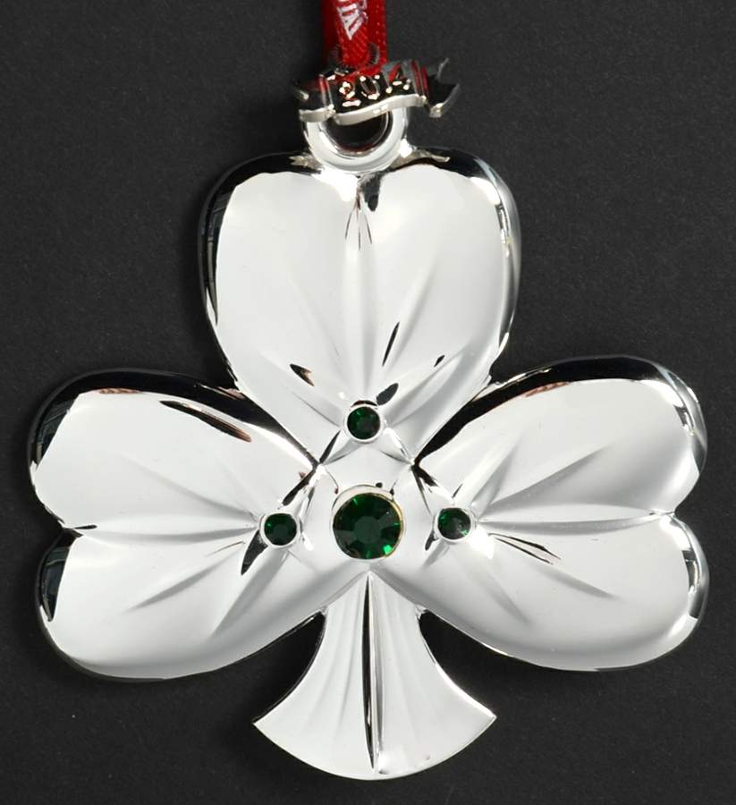 Silver Christmas Ornaments Shamrock - No Box by Waterford-1