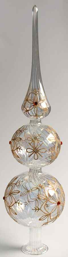 Tree Toppers-Blown Glass Gold Snowflake-Jim O'Leary - No Box by Waterford Crystal-1