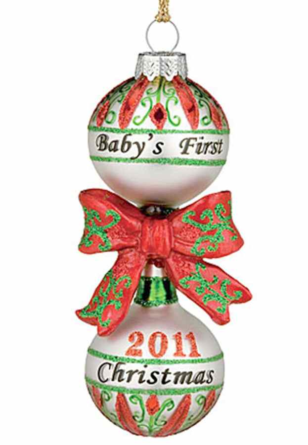 Marquis Blown Glass Ornaments Baby's First Christmas 2011 - No Box by Waterford Crystal-1