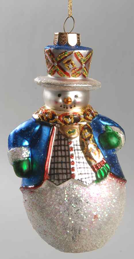 Marquis Blown Glass Ornaments Top Hat Snowman - No Box by Waterford Crystal-1