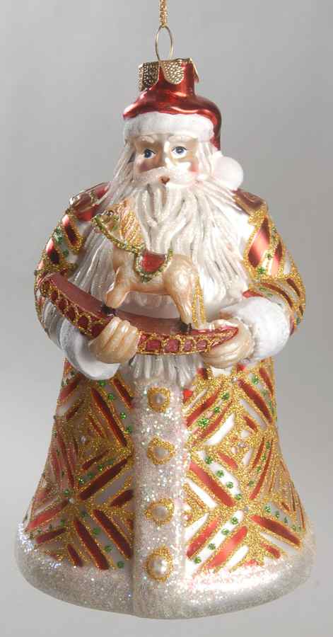 Marquis Blown Glass Ornaments Santa With Rocking Horse - No Box by Waterford Crystal-1