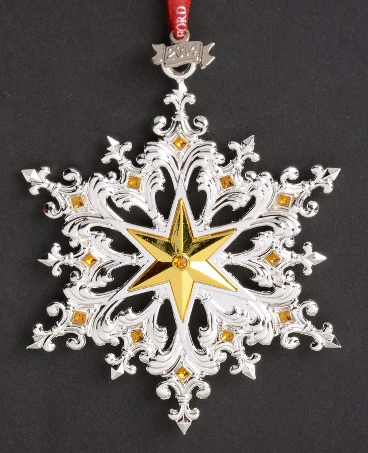 Silver Snowflake Ornaments 2014 Snowflake - Boxed by Waterford-1