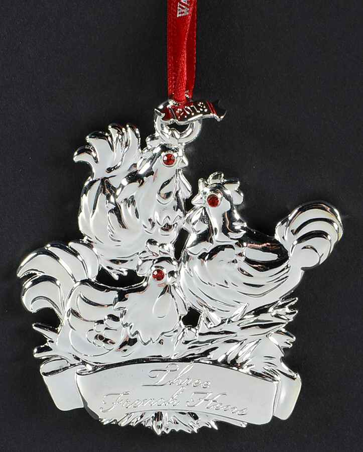 12 Days of Christmas Ornaments Three French Hens - Boxed by Waterford-1