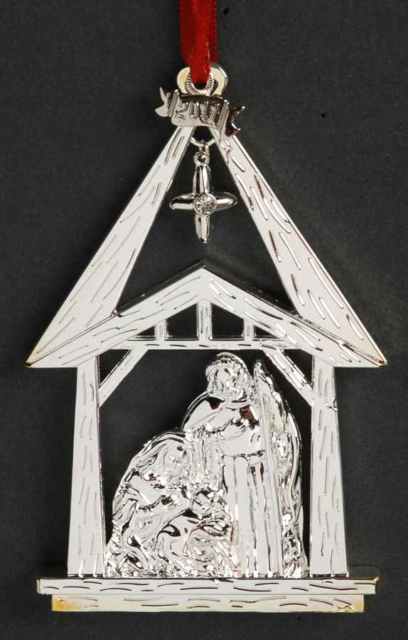 Nativity Ornaments (Silverplate) Nativity Manger - No Box by Waterford-1