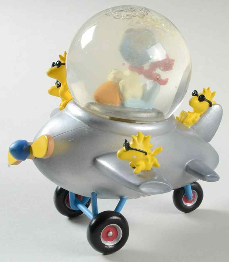 Peanuts Collection Flying Ace Airplane-Snow Globe - No Box by Westland Giftware-1