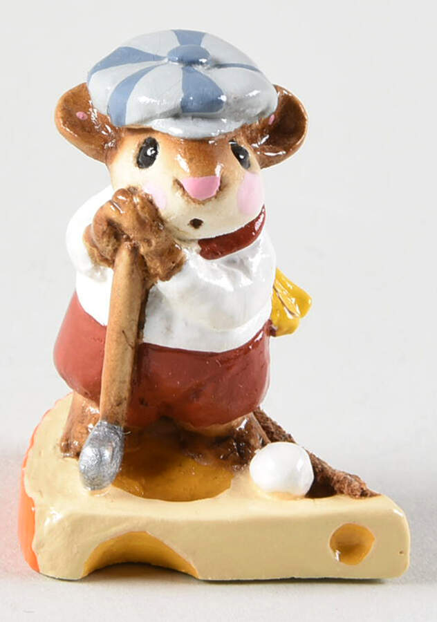 Mouse Sports Golfer Mouse - No Box by Wee Forest Folk-1