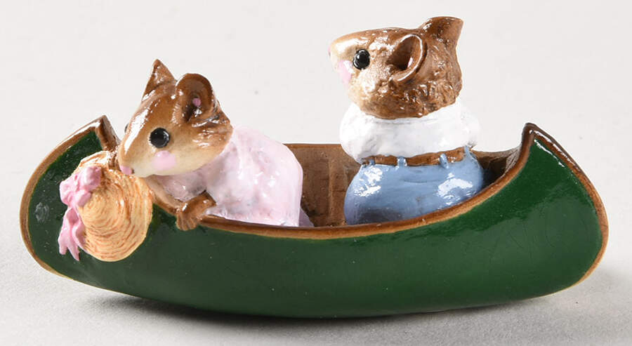 Mouse Sports Two In A Canoe - No Box by Wee Forest Folk-1
