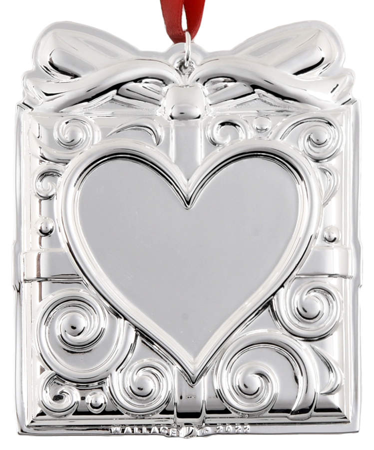 Annual Engravable Ornament 2022 Heart - Boxed by Wallace Silver-1