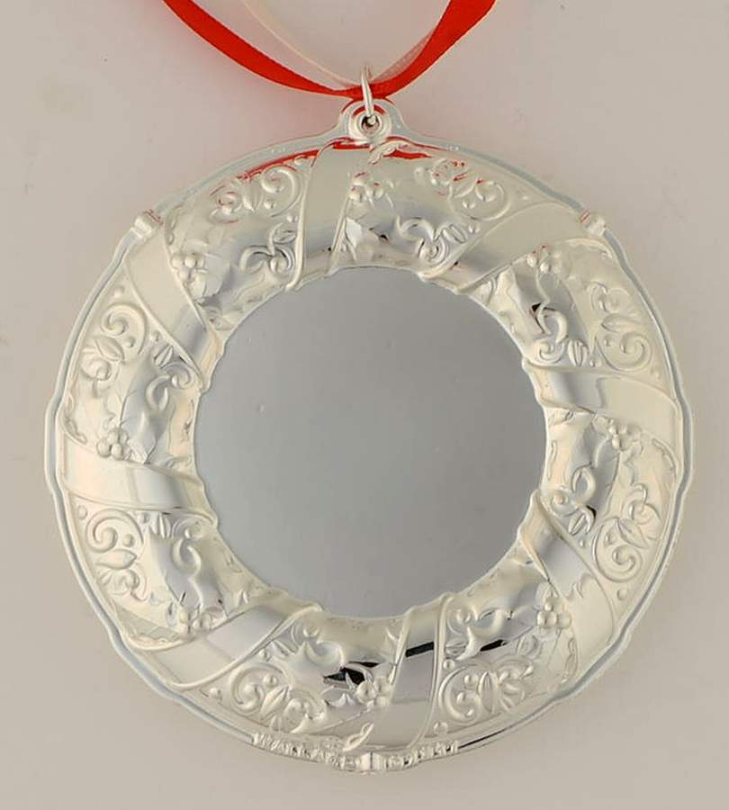 Annual Engravable Ornament 2017 Wreath - Boxed by Wallace Silver-1