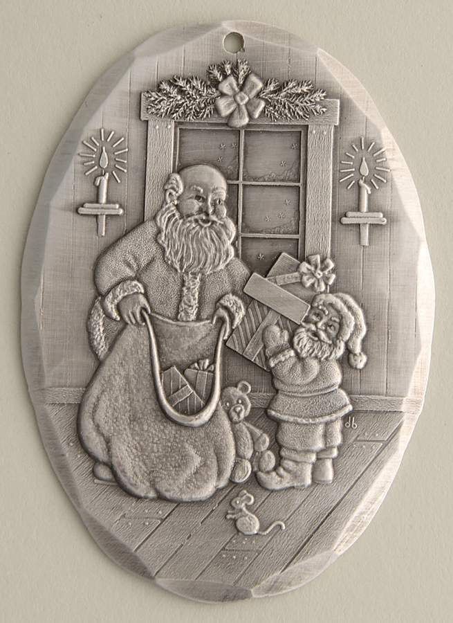 Santa's Workshop Stuffed With Goodies-Pewter - Boxed by Wendell August-1