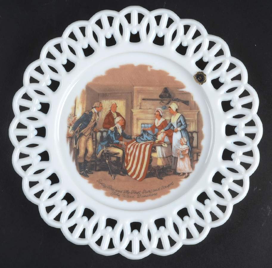Bicentennial Plates Betsy Ross & The First Stars & Stripes - No Box by Westmoreland-1