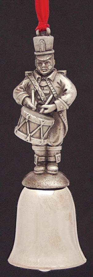 Antique Pewter Mini Bells Drummer Boy - Boxed by Wallace Silver-1