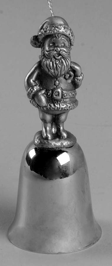 Antique Pewter Mini Bells Santa - Boxed by Wallace Silver-1