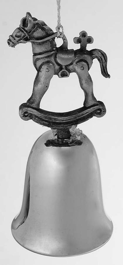 Antique Pewter Mini Bells Rocking Horse - Boxed by Wallace Silver-1