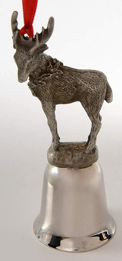 Antique Pewter Mini Bells Reindeer-Stag - No Box by Wallace Silver-1