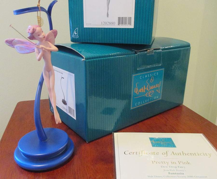 Members Only Ornaments Pretty In Pink-Dew Drop Fairy - Boxed by Walt Disney Classics-1