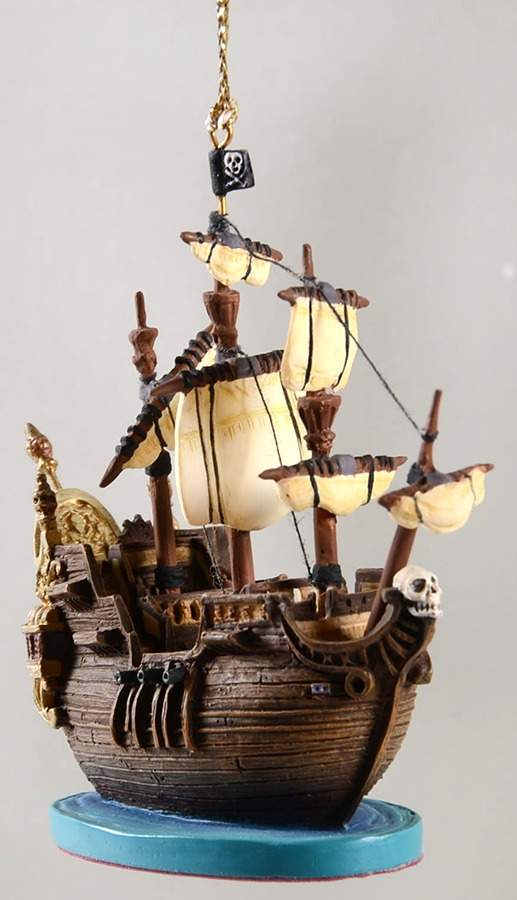 Enchanted Places Ornaments Jolly Roger-Captain Hooks Ship - No Box by Walt Disney Classics-1