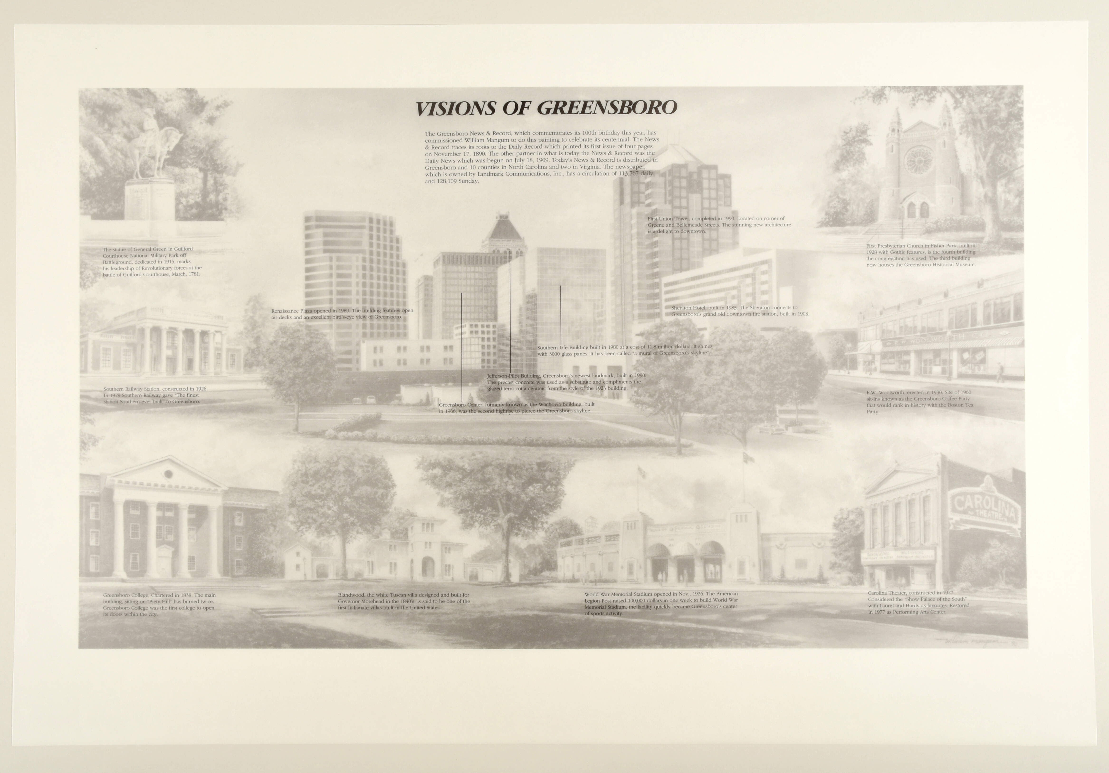 William Mangum Prints Visions Of Greensboro - Boxed by William Mangum-2