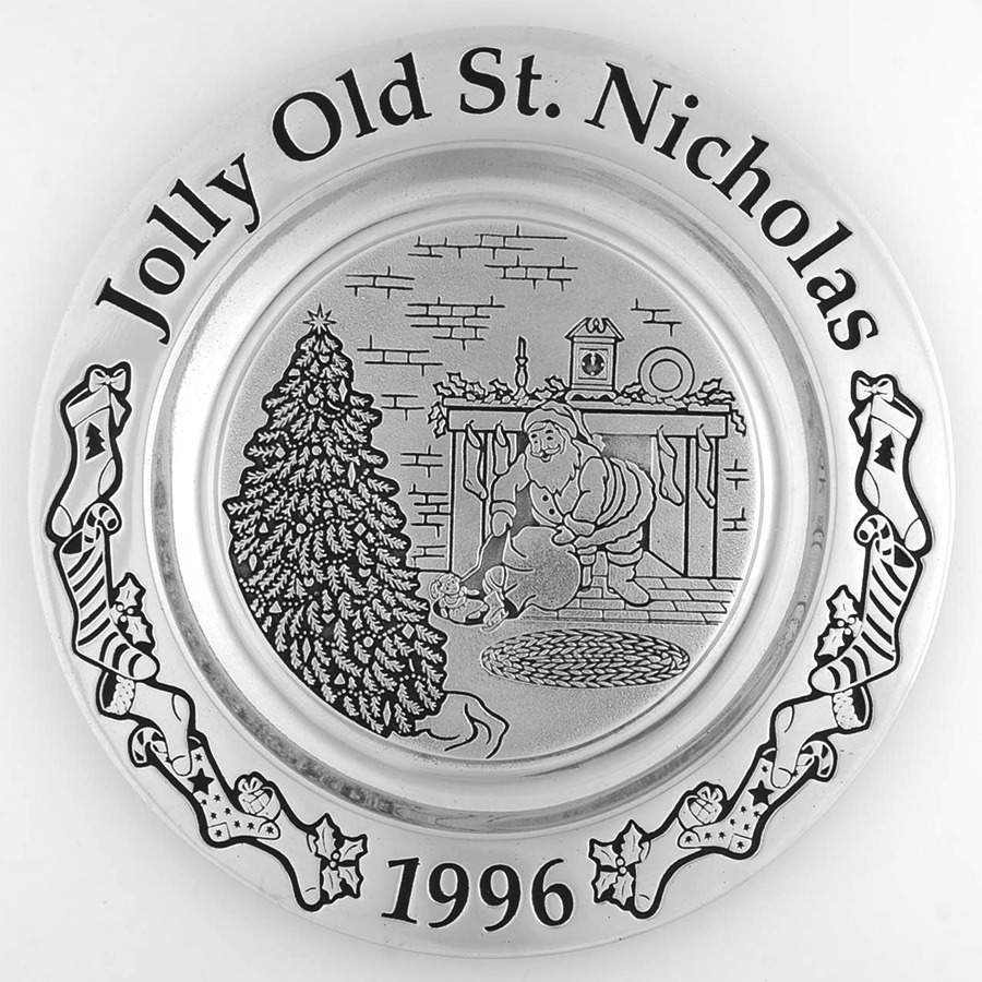 Annual Christmas Carol Wall Plates Jolly Old St Nicholas - Boxed by Wilton Armetale-1