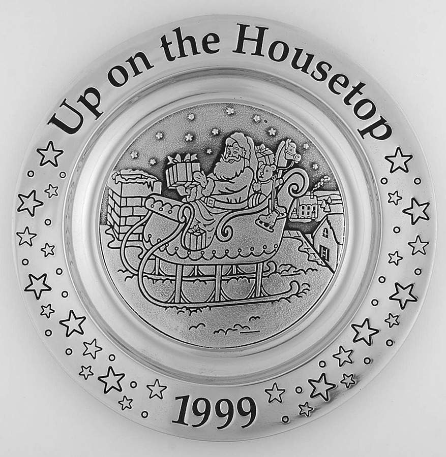 Annual Christmas Carol Wall Plates Up On The Housetop - No Box by Wilton Armetale-1