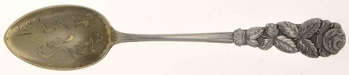 Souvenir Spoons Los Angeles California 1893 - Rose Handl - No Box by Wendell-1