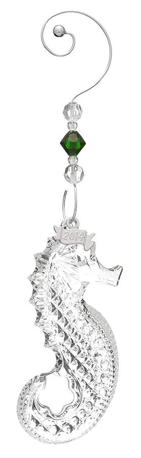 Seahorse Annual Ornament Seahorse - Green Enhancer - Boxed by Waterford Crystal-1