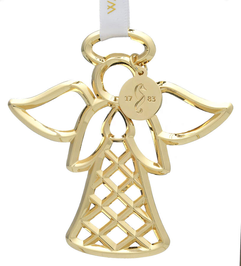 Golden Ornaments Golden Angel With Halo - Boxed by Waterford-1