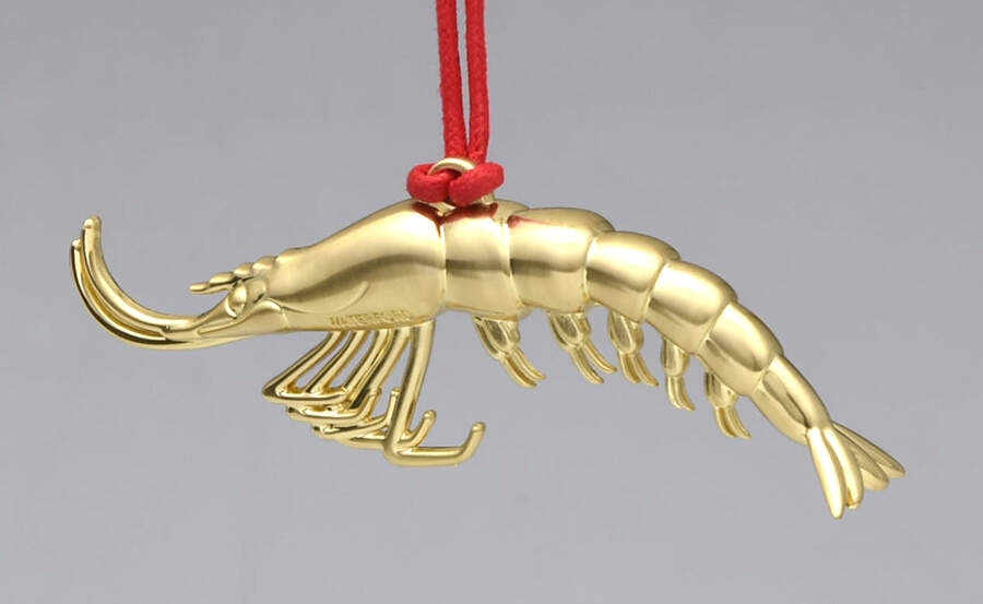 Golden Ornaments Christmas Shrimp - No Box by Waterford-1