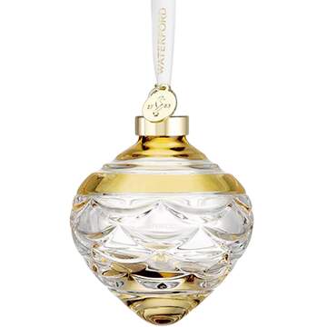 Winter Wonders Pinecone Bauble- Amber - Boxed by Waterford Crystal-1