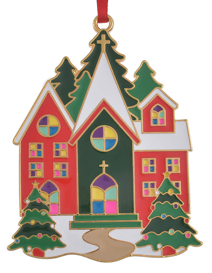 Christmas Village 2024 -Christmas Village Church - With Box by Wallace Silver-1
