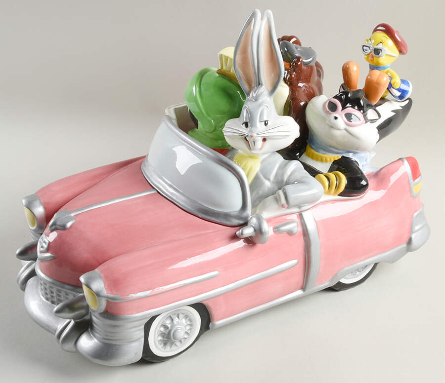 Cookie Jars Looney Tunes Pink Convertible - Boxed by Warner Brothers-1