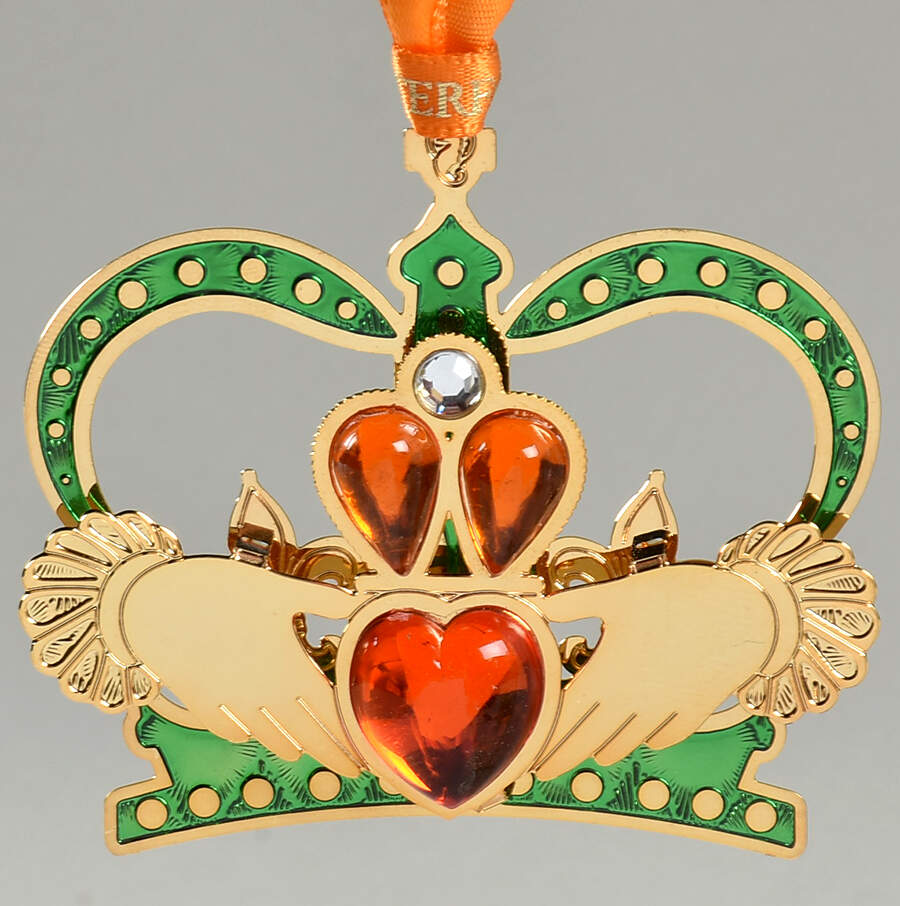 Brass and Enamel Ornaments Claddagh - Boxed by Waterford Crystal-1