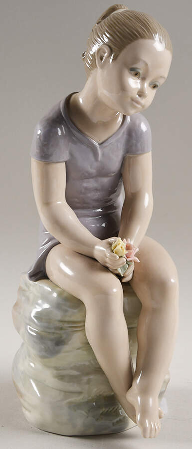 Zaphir Figurine Girl Sitting On Rocks With Flowers - Boxed by Zaphir-1