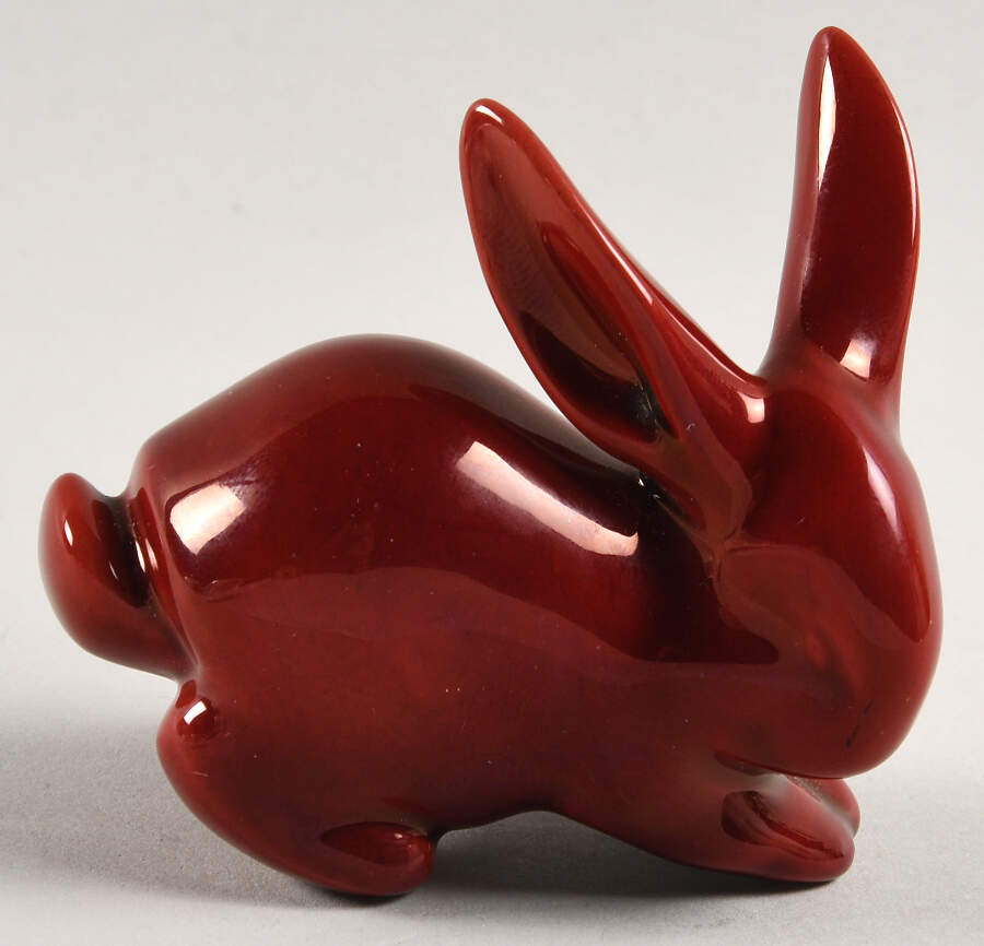 Zsolnay Figurines Rabbit - Eosin Light Red - Boxed by Zsolnay-1