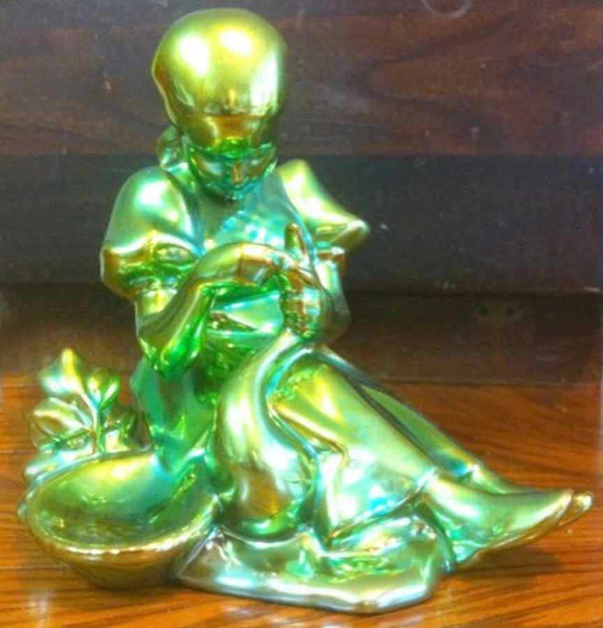 Zsolnay Figurines Girl Feeding Goose - Eosin - Boxed by Zsolnay-1