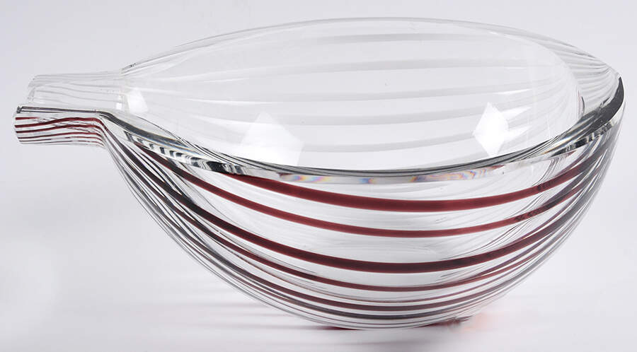 Zanetti Art Glass Striped Bowl - No Box by Zanetti-1
