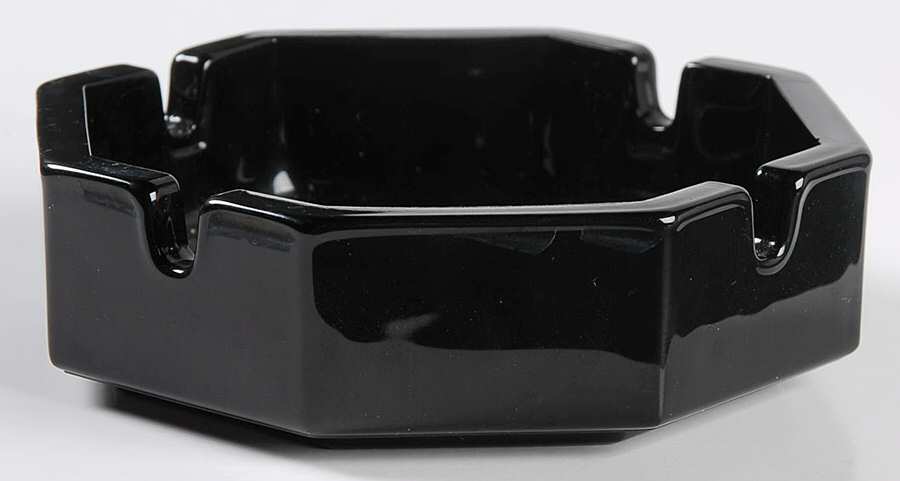 Octime Black 4" Octagonal Ashtray by Arcoroc-1