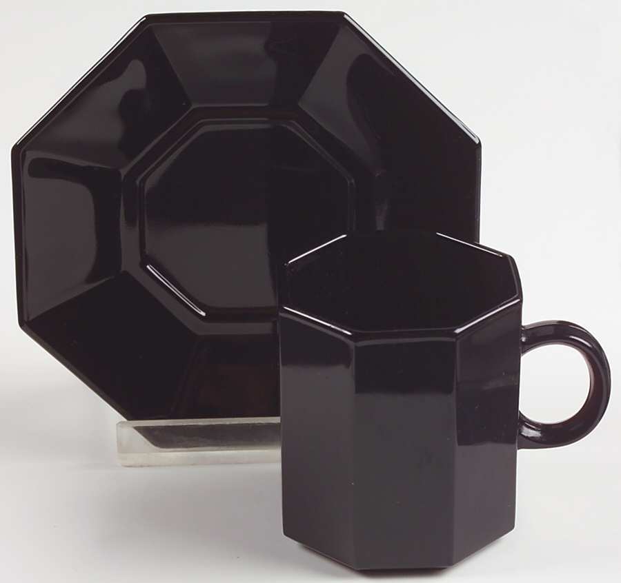Octime Black Demitasse Cup & Saucer Set by Arcoroc-1